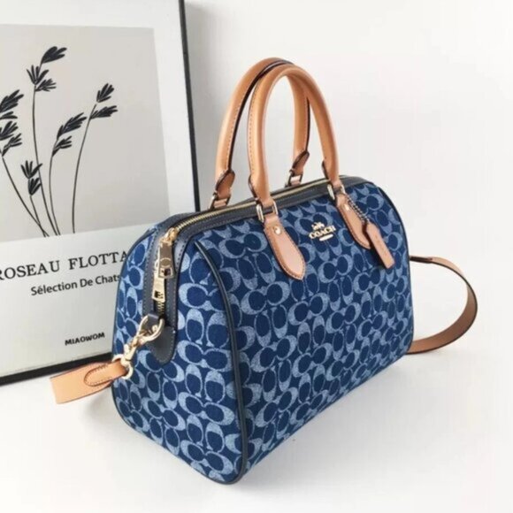 Coach Rowan Large Satchel Bag In Signature Denim Canvas CY699 NWT original Pack - Picture 2 of 8